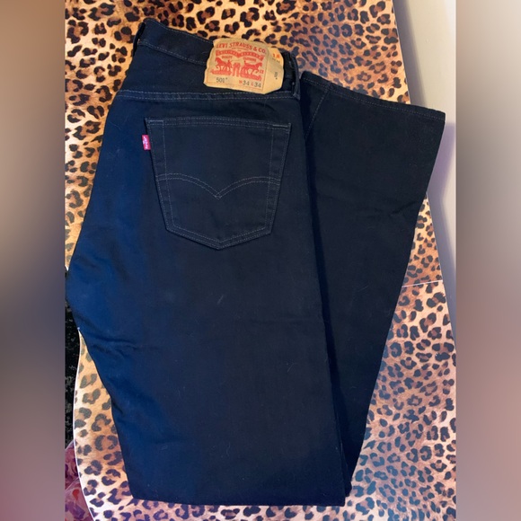 ✨BLACK  LEVI’S JEANS 501 MEN Boots cut 34 x 34👖 - Picture 7 of 10